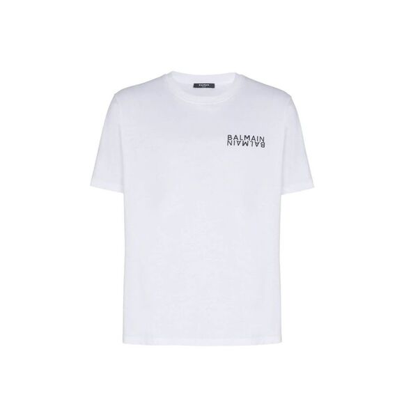 Balmain White Cotton Men's T-Shirt